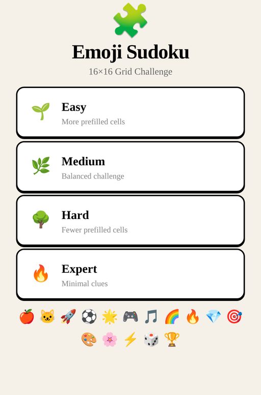 Emoji Sudoku 16x16